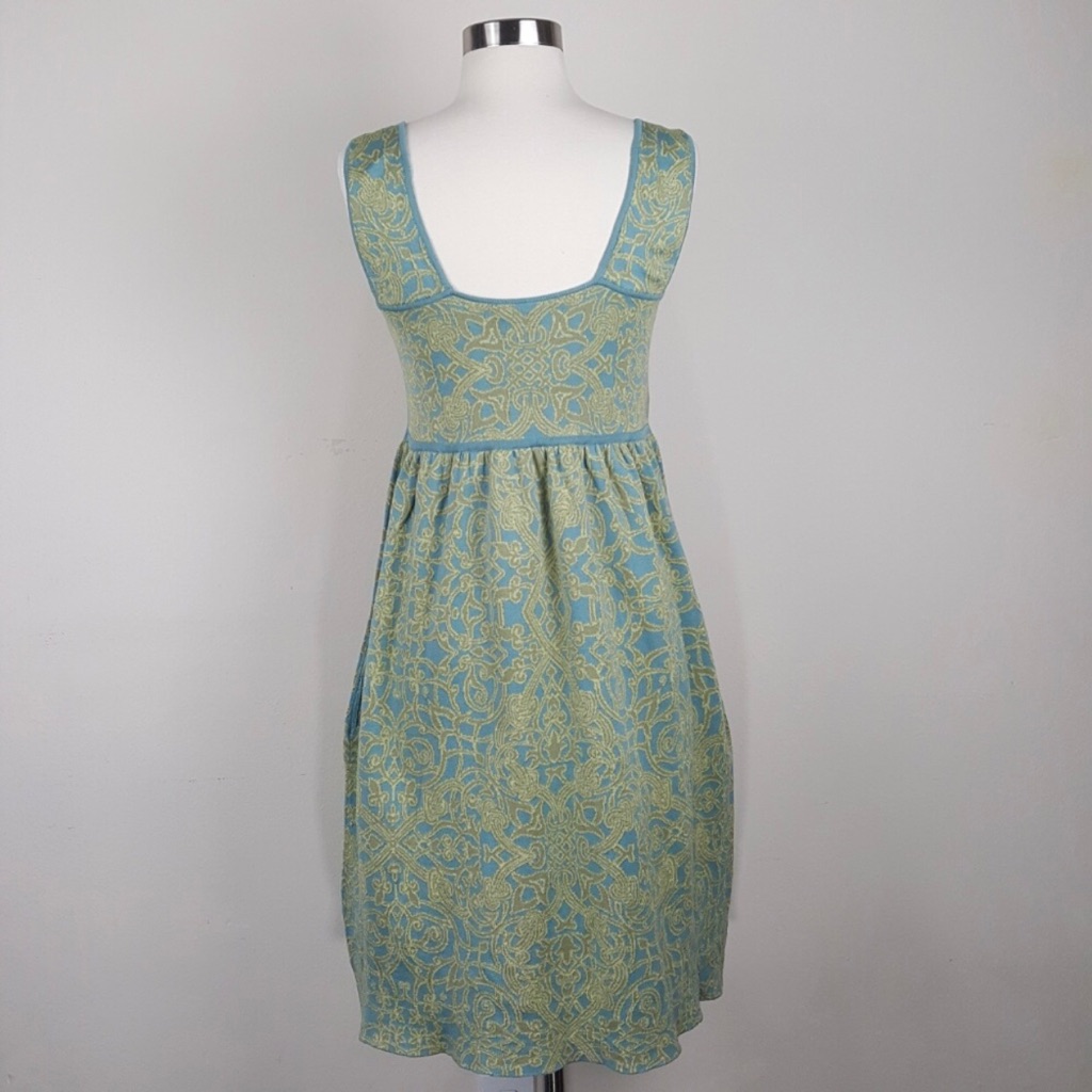 Peruvian Connection Blue And Gold Midi Dress Size M Nwt — image 5 of 8